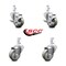 Service Caster 3 Inch Gray Polyurethane Wheel Swivel 3/4 Inch Square Stem Caster Brakes, 2PK SCC-SQ20S314-PPUB-GRY-TLB-34-2-S-2 - alternate 2